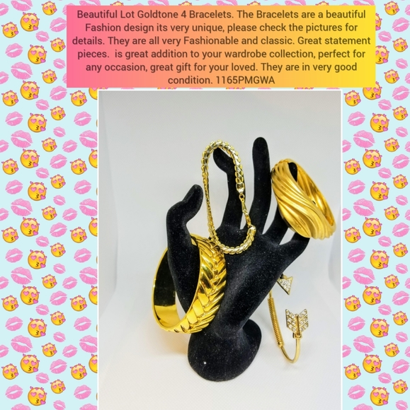 Bracelets Lot 4 Goldtone Bracelets - Picture 2 of 2